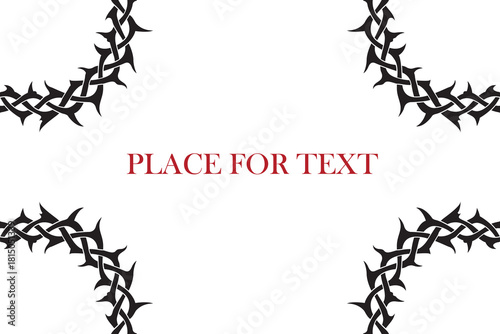 black frame of thorns image isolated on white background