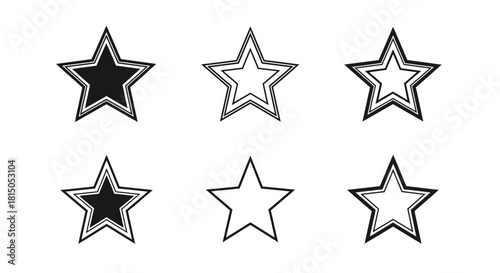 Collection of Hand-Drawn Star Icons.