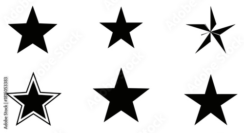 Collection of Star Shapes - Five-Pointed Star Variations.