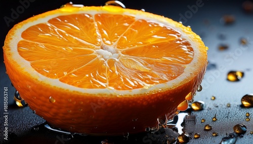 Close Up Of A Juicy Orange Half