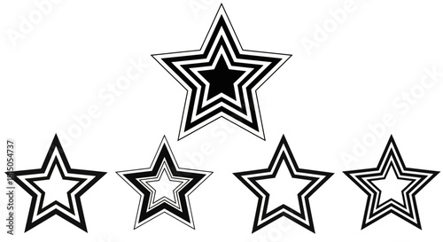 Five Star Icons with Varied Fill and Outline Styles.
