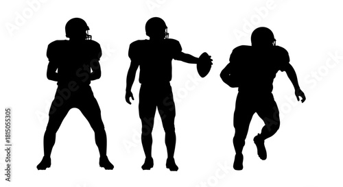 Silhouetted American Football Players in Action - A Study in Contrast.