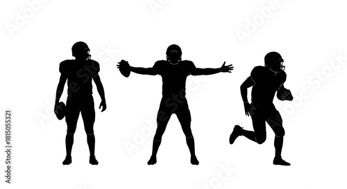 Silhouetted American Football Players in Action - A Study in Contrast.