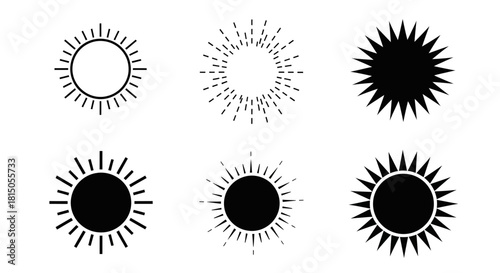 Sun Icons - A Collection of Stylized Solar Symbols.
