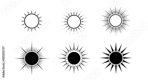 Sunburst Vector Collection - Radiant Sun Designs for Creative Projects.