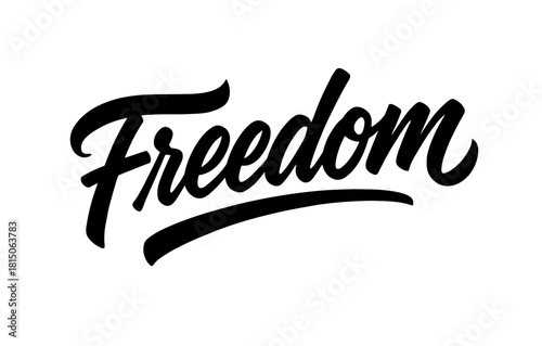 Bold handwritten freedom calligraphy with elegant swash