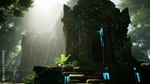 Mystical Temple Ruins Hidden in Lush Jungle