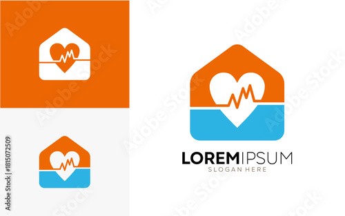 Heartbeat Home Logo Design - A Symbol of Health and Care.