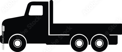 Flatbed Truck Icon Vector Illustration For Logistics And Transportation
