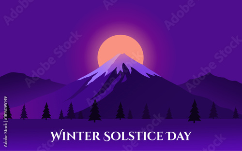 Winter Solstice Day theme poster or banner. Great for Posters, Banners, campaigns, greeting cards and social media. Vector Illustrations.