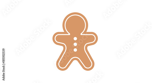 flat minimal gingerbread cookie icon