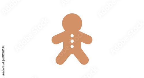 flat minimal gingerbread cookie icon