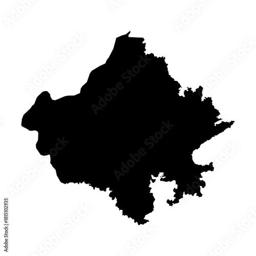 Rajasthan (States and union territories of India, Federated states, Republic of India) map vector illustration, scribble sketch Rajasthan state map