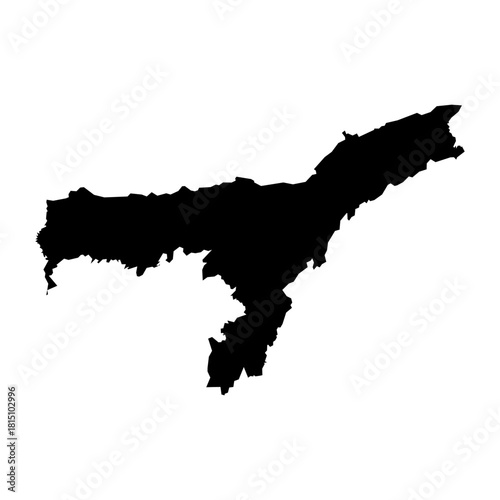 Assam (States and union territories of India, Federated states, Republic of India) map vector illustration, scribble sketch Assam state map
