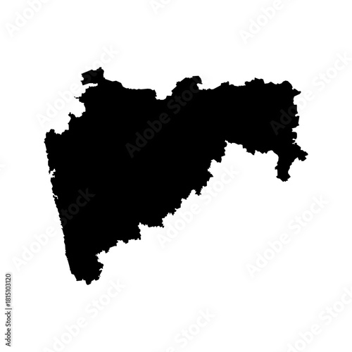 Maharashtra (States and union territories of India, Federated states, Republic of India) map vector illustration, scribble sketch Maharashtra state map