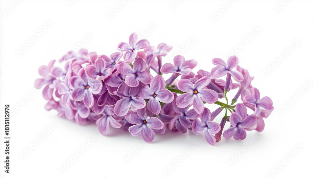 Fototapeta premium Branch of lilac flowers isolated on white background