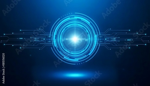 Technology digital interface artificial intelligence hologram future network abstract background computer ai information futuristic communication concept. virtual data cyberspace innovation display.3D