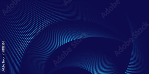 Abstract blue background with glowing curved lines. Shiny blue swirl curve lines design. Spiral lines. Geometric oval pattern. Futuristic technology concept. Vector illustration
