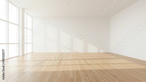 Wallpaper Mural Empty Loft style with white brick design loft style.3D rendering Torontodigital.ca