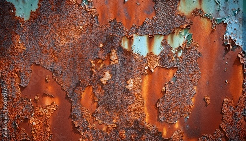 Rusty Oxidized Metal Texture With Peeling Paint