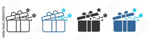 gift  icon set multiple style collection	