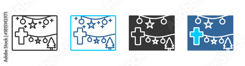 decoration icon set multiple style collection	