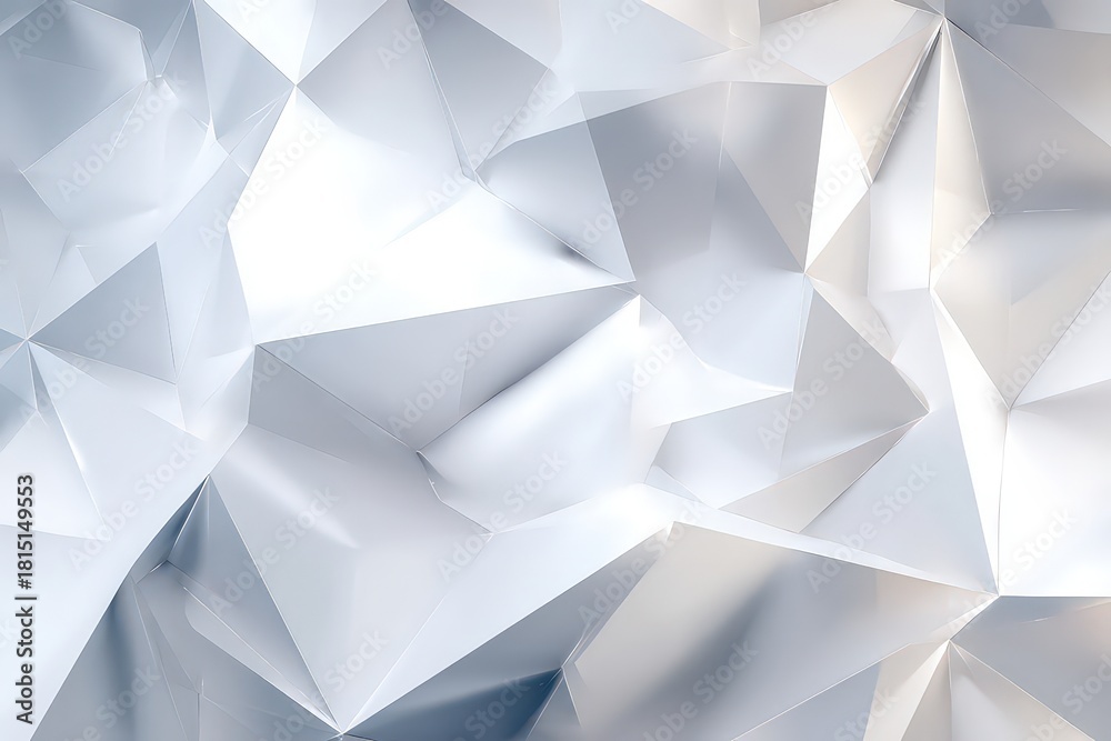 Naklejka premium Abstract Geometric White Paper Texture with Reflective Light and Shadow Details