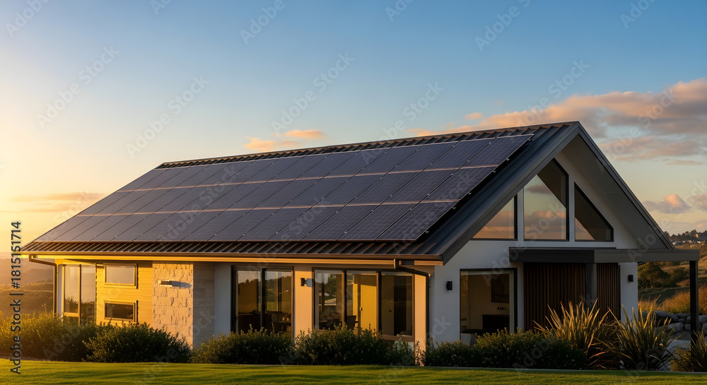 Fototapeta premium solar panels on a roof