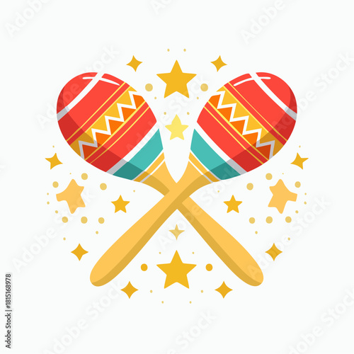 Colorful Maracas with Star Accents for Festive Celebrations.