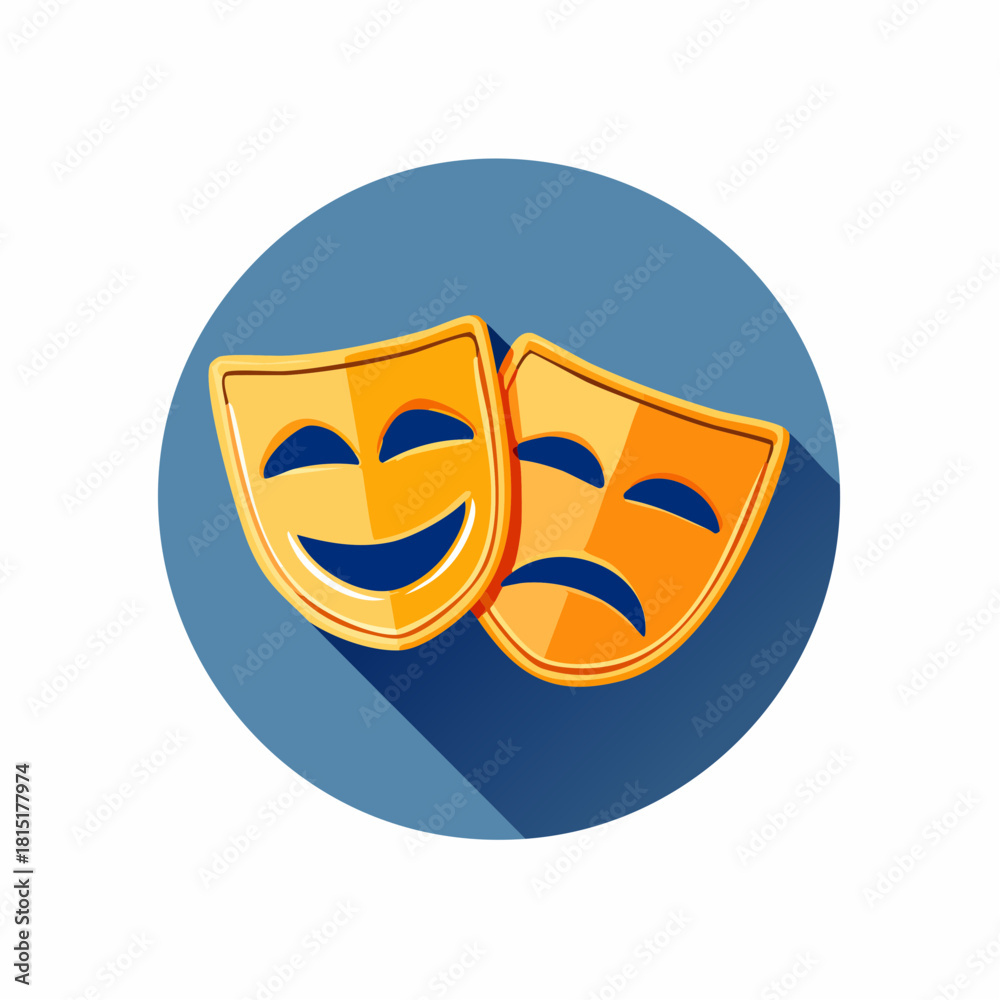Fototapeta premium Comedy and Tragedy Masks Symbolizing Drama and Theater Arts.