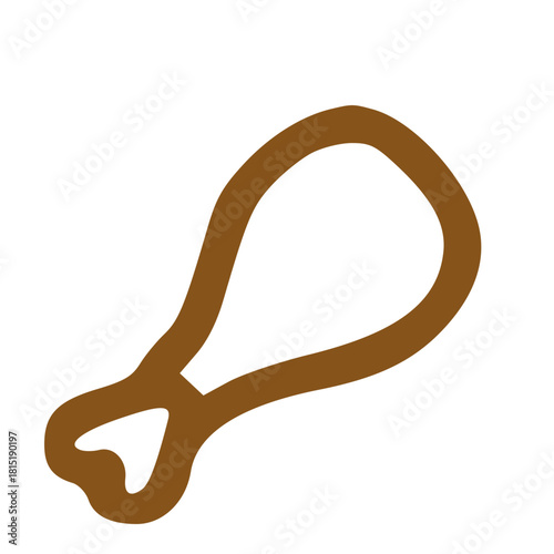 Brown Chicken Leg Meat Food Drawing Illustration