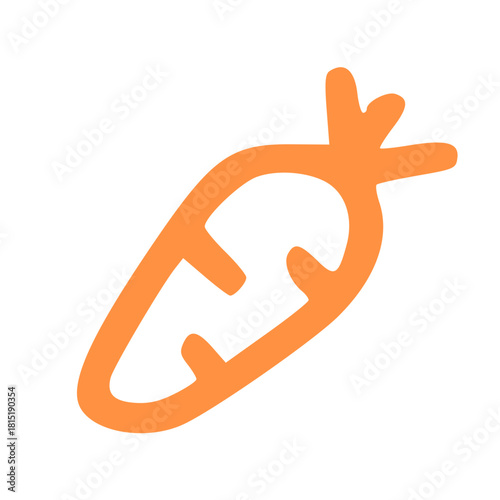carrot outline handdrawn icon