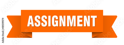 assignment ribbon isolated on transparent background. assignment ribbon
