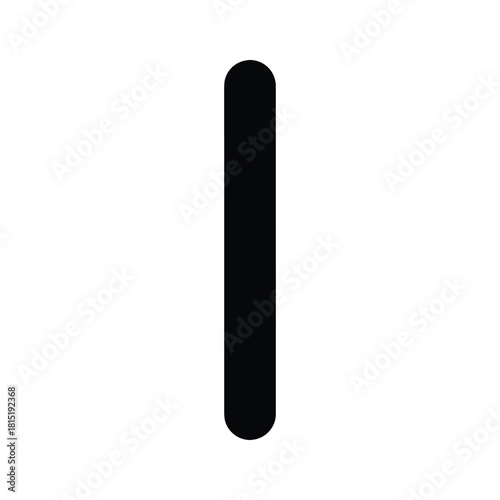 Black vertical line symbol, isolated on