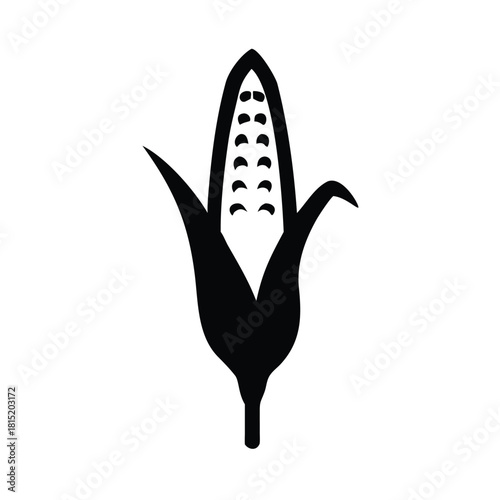 Ripe ear of corn silhouette conveying autumn harvest season