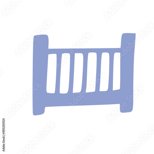 Simple Baby Crib Nursery Furniture Illustration Vector