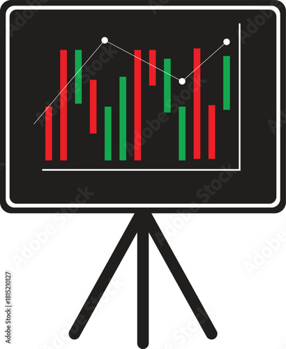 Global Financial Trading Chart Vector Illustration
