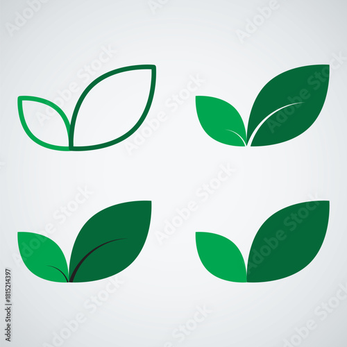 Nature Leaf Symbol Pack Minimalist Eco Logo Design Elements