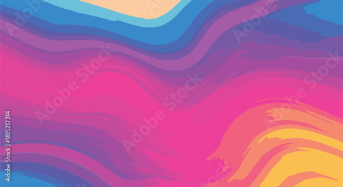Vibrant Abstract Swirls of Pink, Blue, and Yellow Creating a Mesmerizing and Dynamic Background Texture