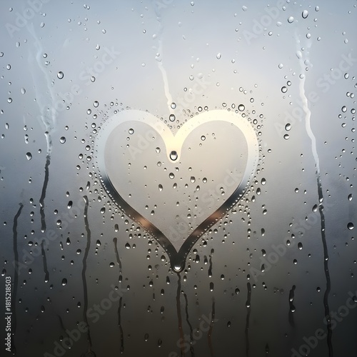 heart with water drops