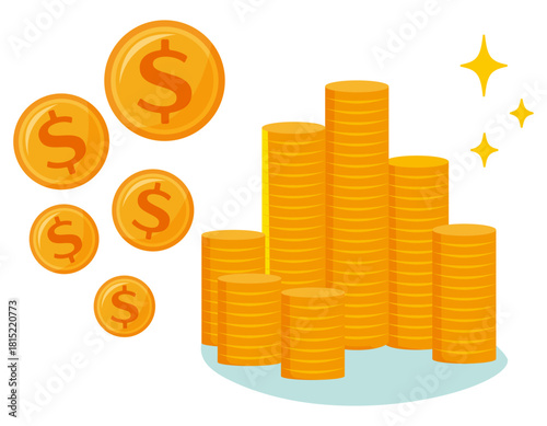 お金のイラスト　コイン　ドル