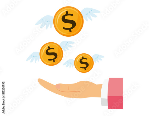 お金のイラスト　コイン　ドル