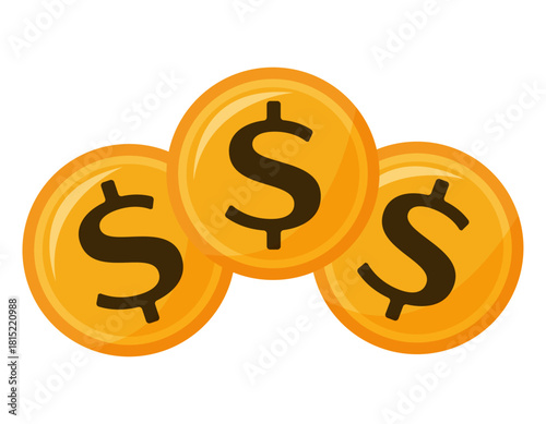 お金のイラスト　コイン　ドル