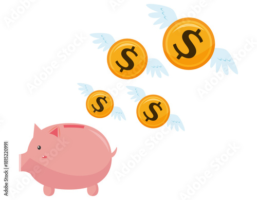 お金のイラスト　コイン　ドル