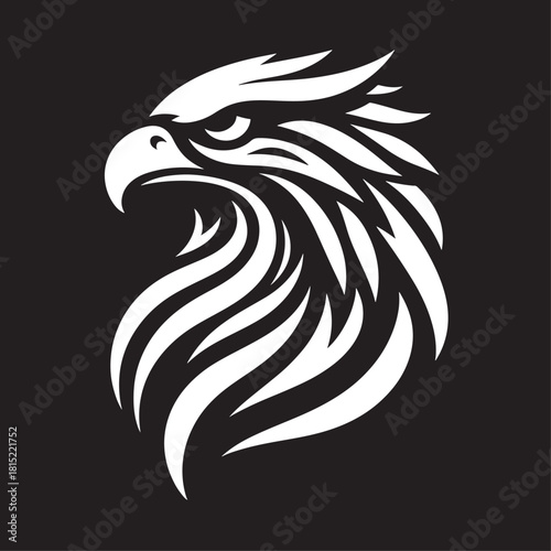 Eagle head on a black background. Vector illustration for your design
