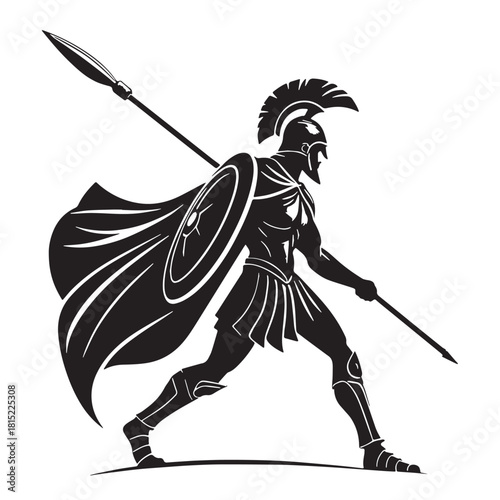 Tableau sur toile Black achilles Silhouette Vector, High Quality Illustration on White Background