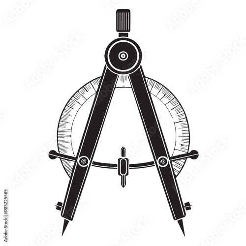 Black angle finder Silhouette Vector, High Quality Illustration on White Background