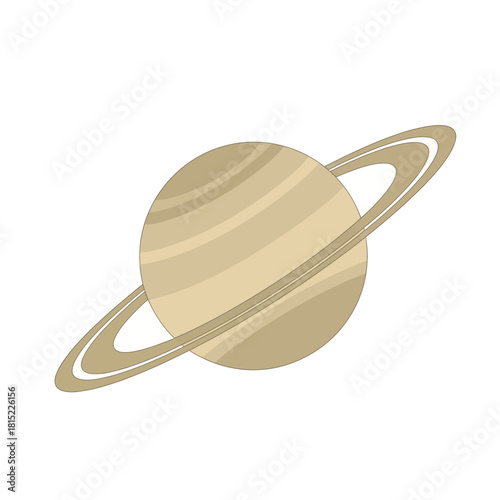 Stylized Illustration of Saturn with its Rings. Vector Illustrations. EPS Editable