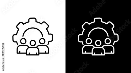Teamwork White Icon Set Design