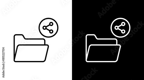 Shared File White Icon Set Design